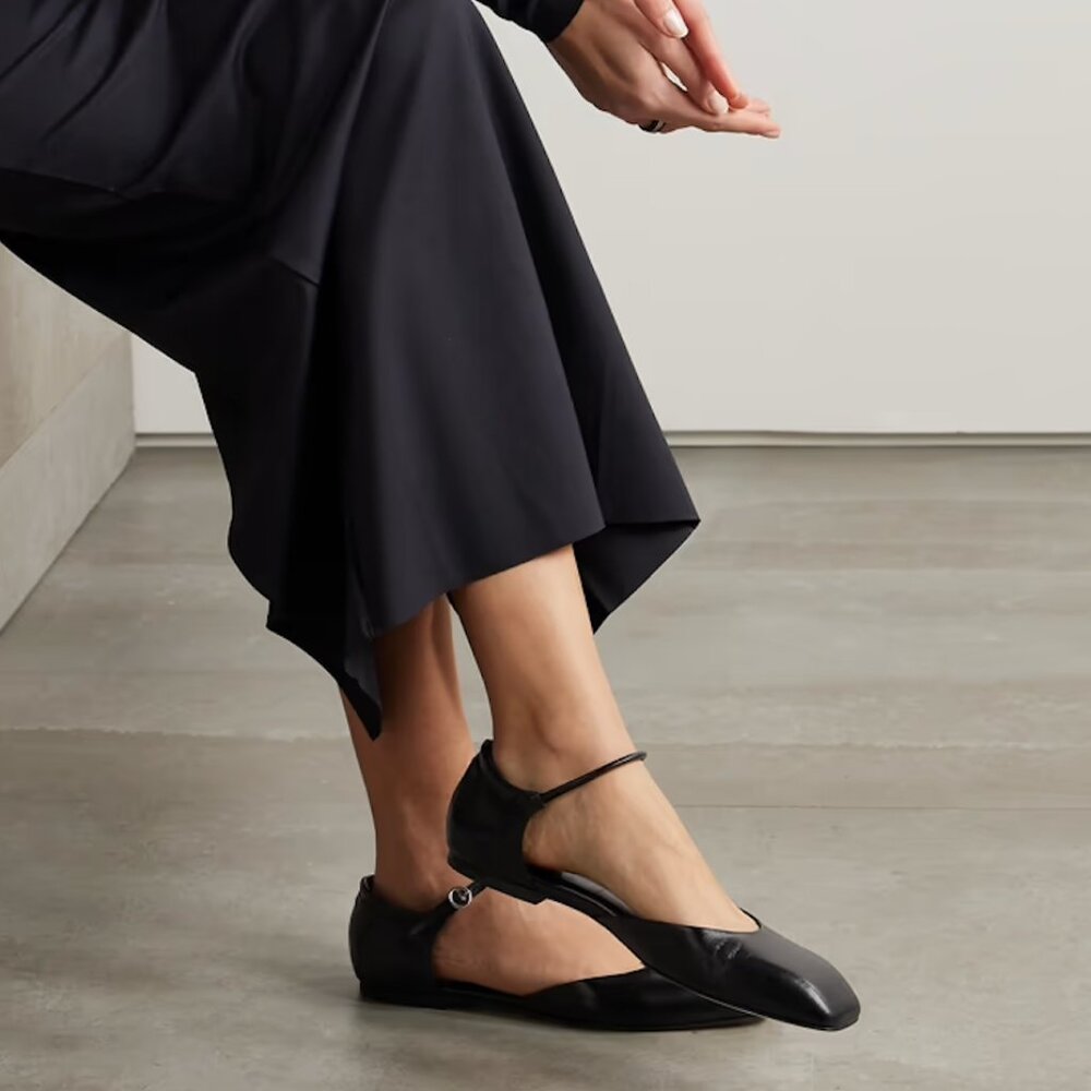 AEYDE Miri Nappa Leather Black Ballet Flats - 9 40